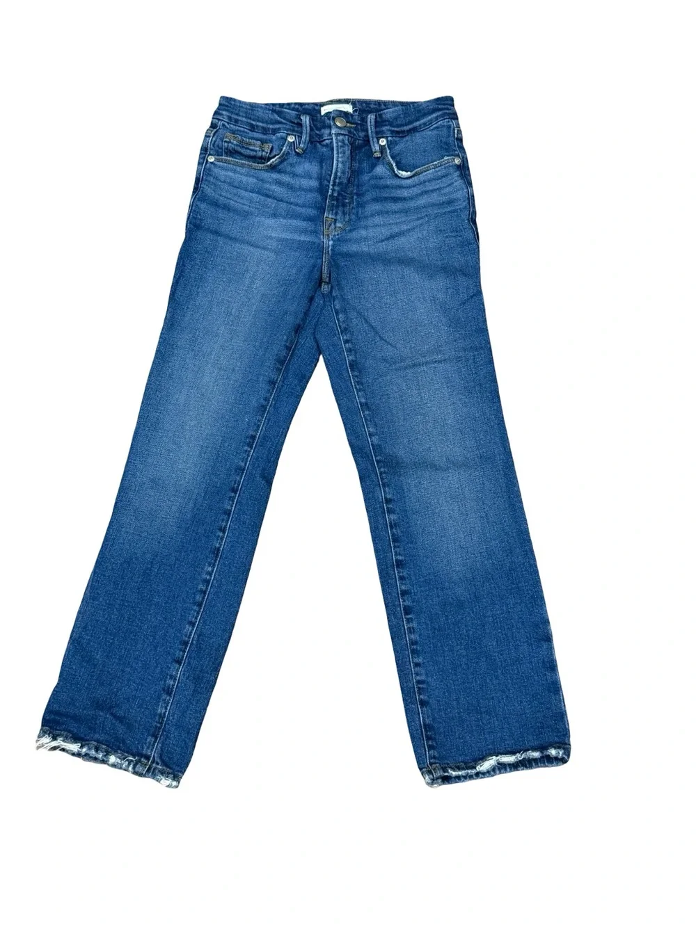✨ Good American Dark Wash Straight Leg Jeans Size 28